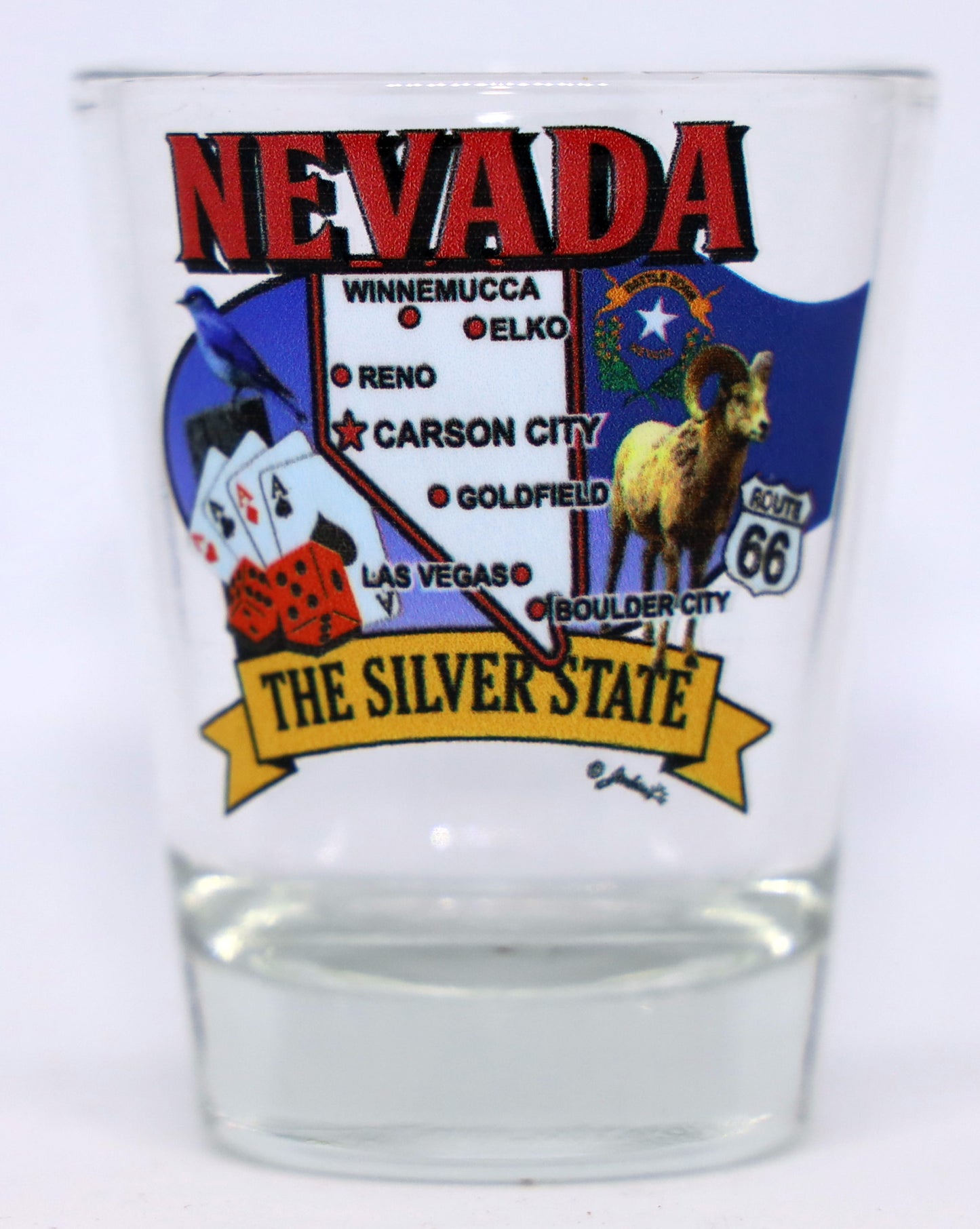 Nevada State Elements Map Shot Glass