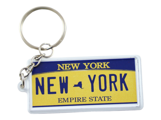 New York Empire State License Plate Aluminum Ultra-Slim Rectangular Souvenir Keychain 2.5" X 1.25"x 0.06"