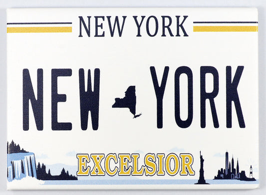 New York License Plate Fridge Collector's Souvenir Magnet 2.5" X 3.5"