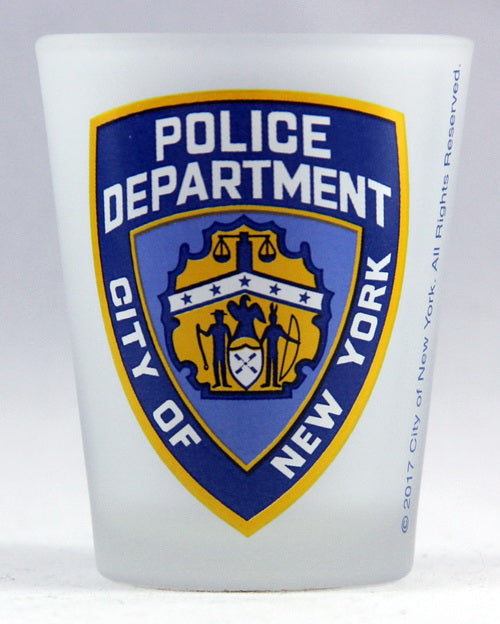 NYPD New York City Police Department Frosted Shot Glass