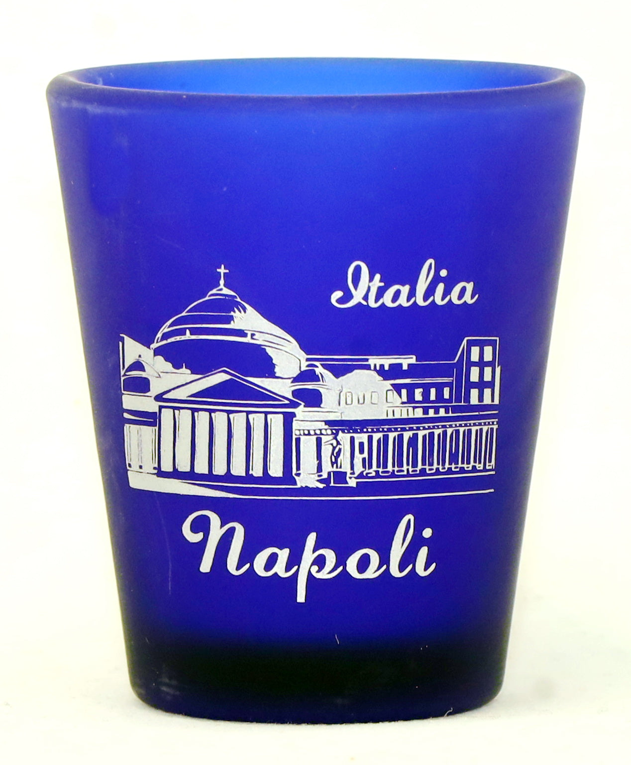 Naples (Napoli) Italy Cobalt Blue Frosted Shot Glass