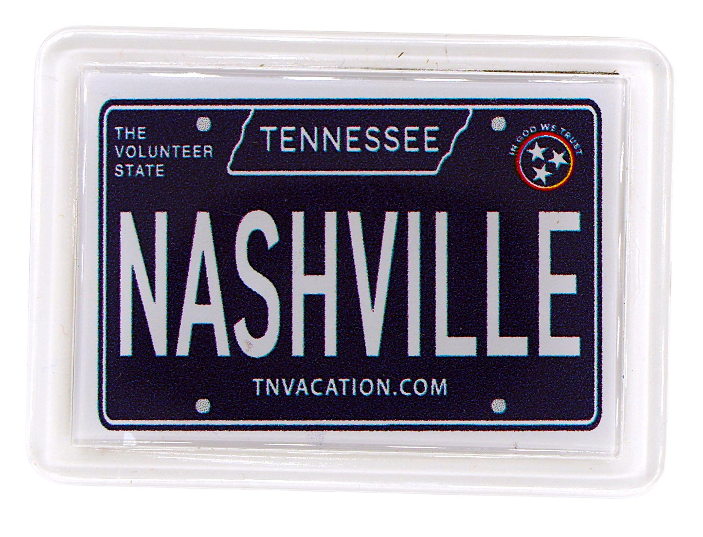 Nashville Tennessee License Plate Acrylic Small Fridge Collector's Souvenir Magnet 2.35" X 1.75"