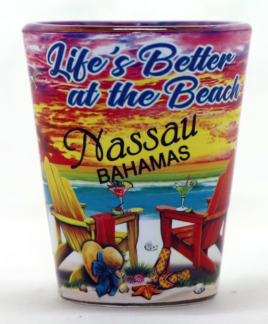 Nassau Bahamas Life's Better at the Beach Shot Glass
