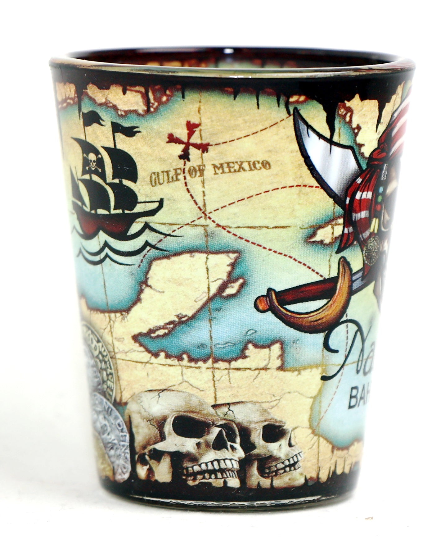 Nassau Bahamas Pirate Skull In and Out Shot Glass