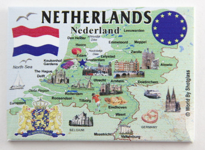 Netherlands EU Series Souvenir Fridge Magnet 2.5" X 3.5"
