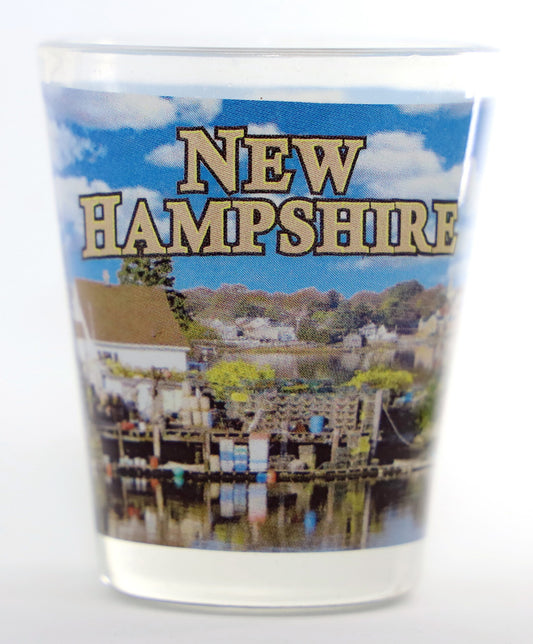 New Hampshire Day Skyline Photo Collage Shot Glass