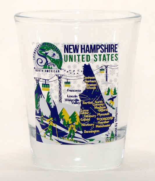 New Hampshire North American Skiing and Snowboarding Destinations Shot Glass
