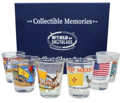 New Mexico United States USA Souvenir Boxed Shot Glass Set (Set of 6)