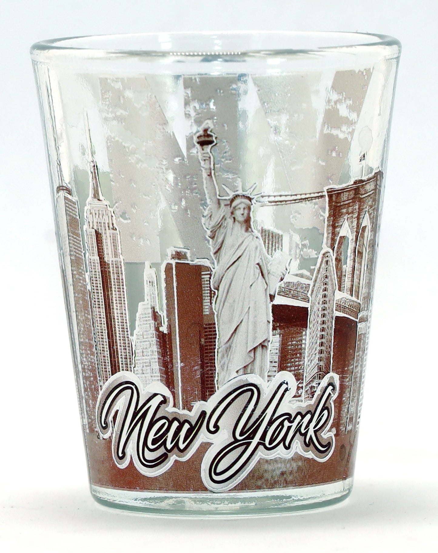 New York Bronze and Silver Skyline SOL Shot Glass