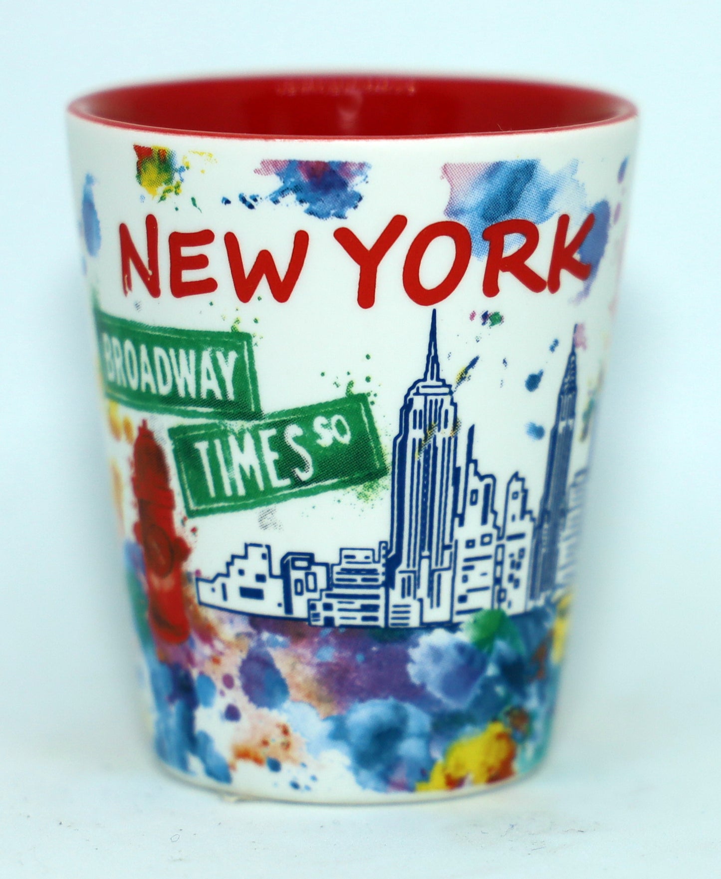 New York Ceramic Light Water Color Shot Glass