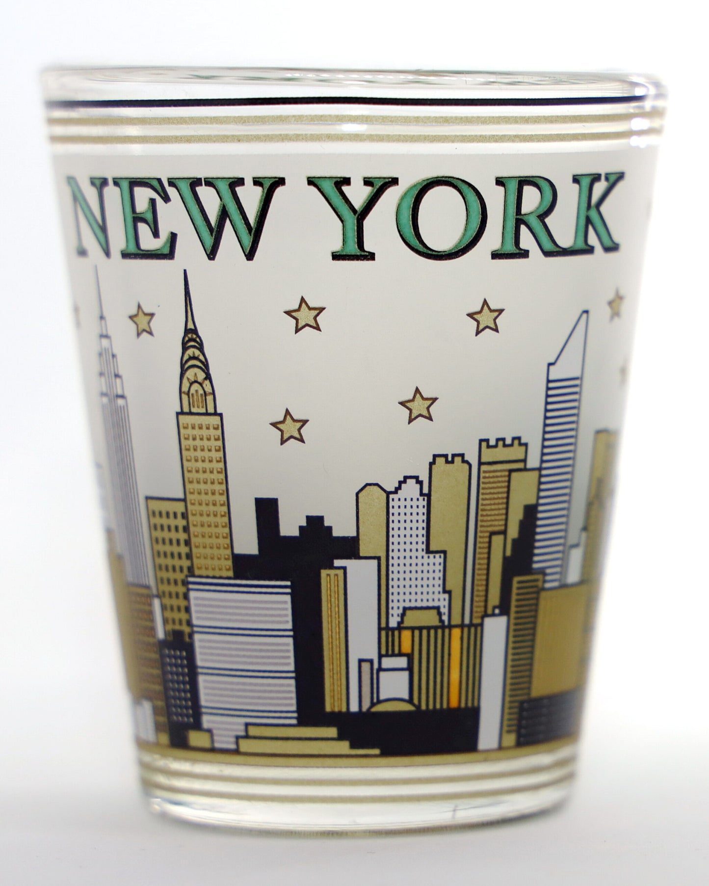 New York Gold and Black Skyline Shot Glass