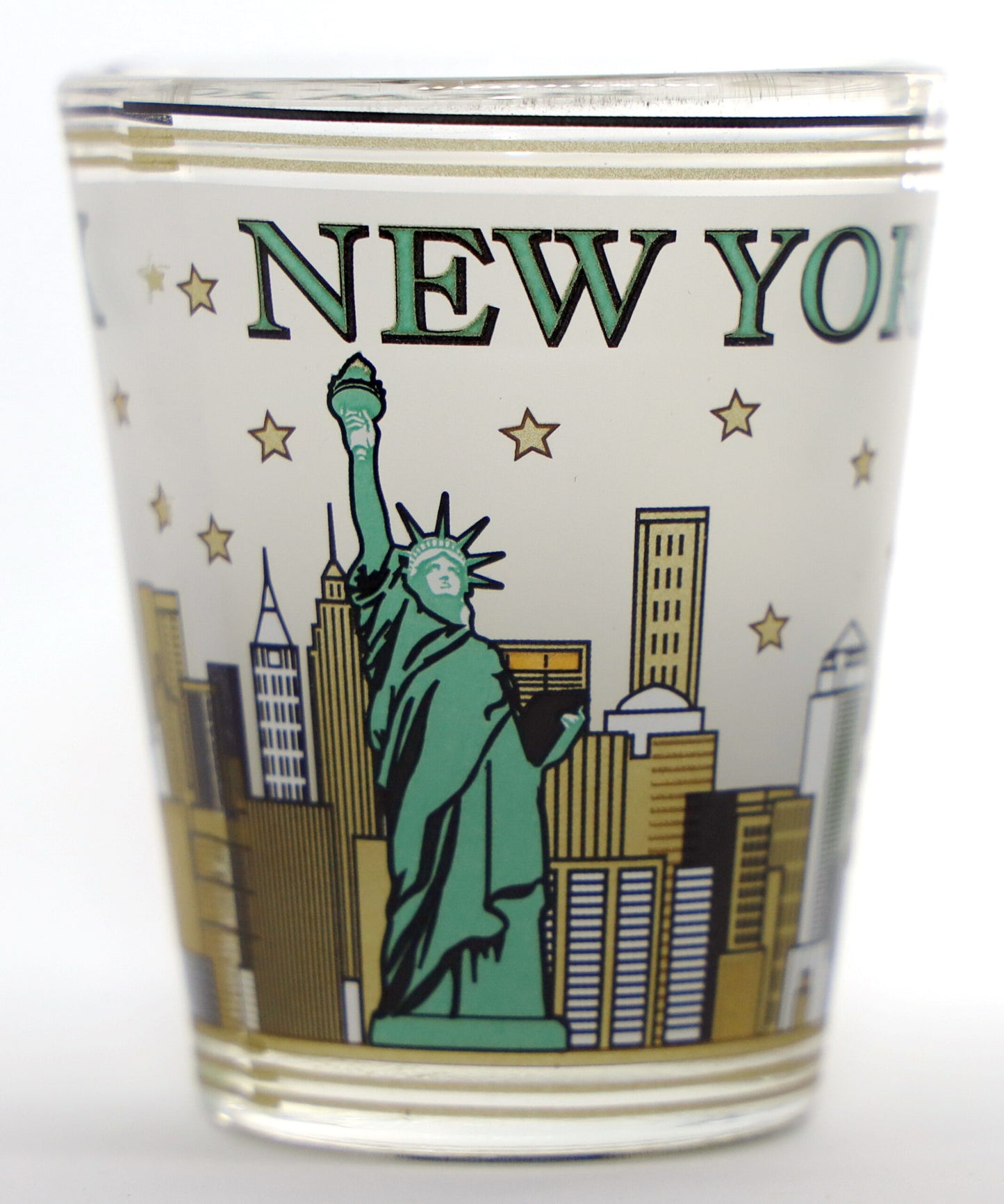 New York Gold and Black Skyline Shot Glass