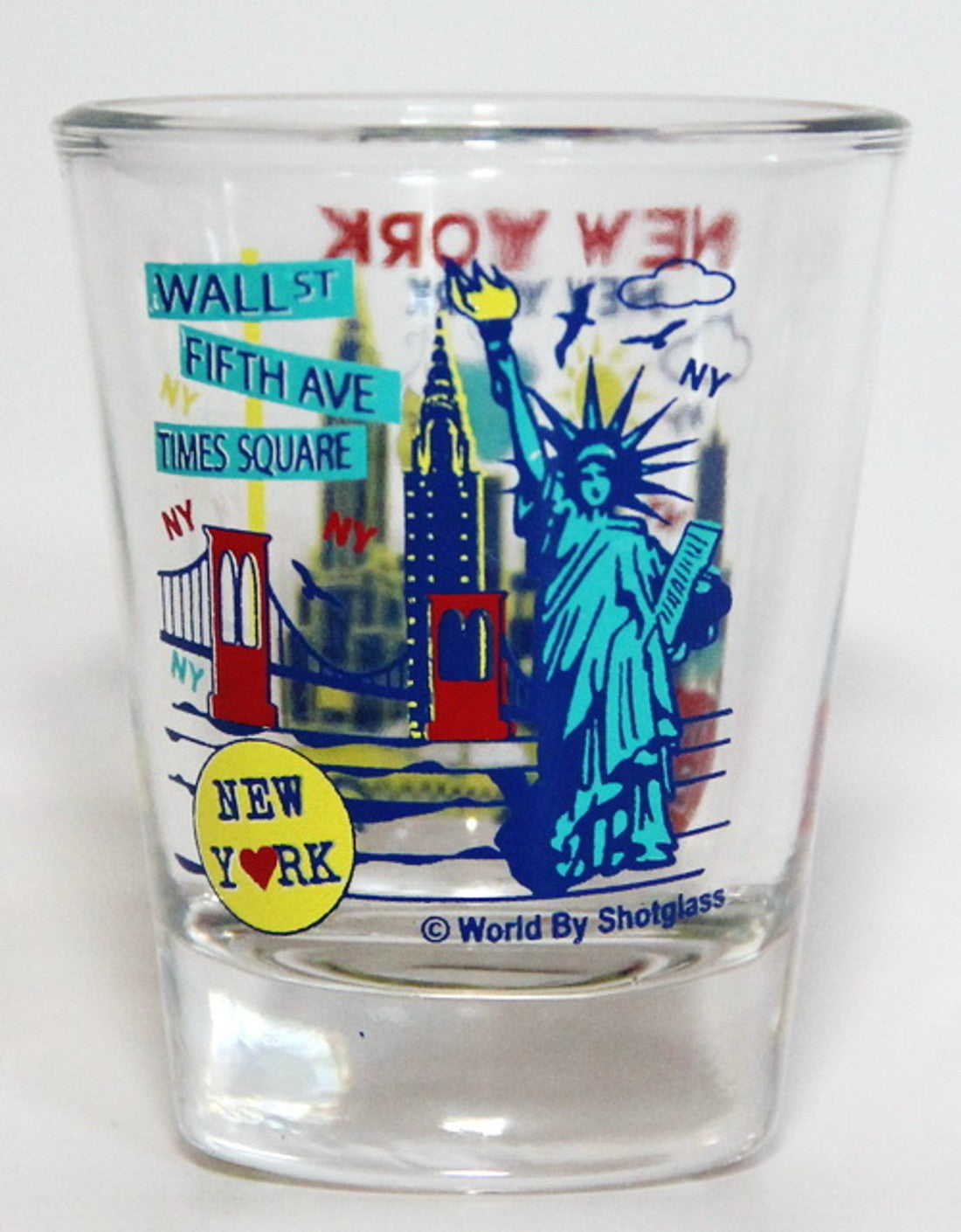 New York Landmarks and Icons Collage Shot Glass