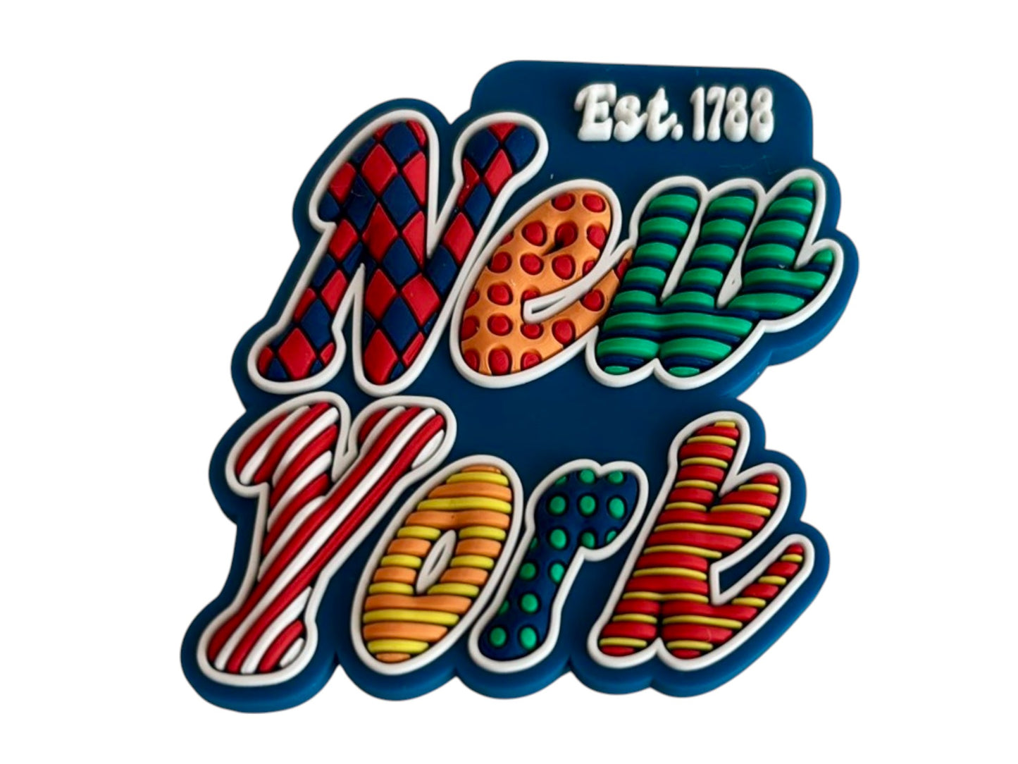 New York Festive Multicolor Letters Fridge Designer Magnet 2.0" x 2.0"