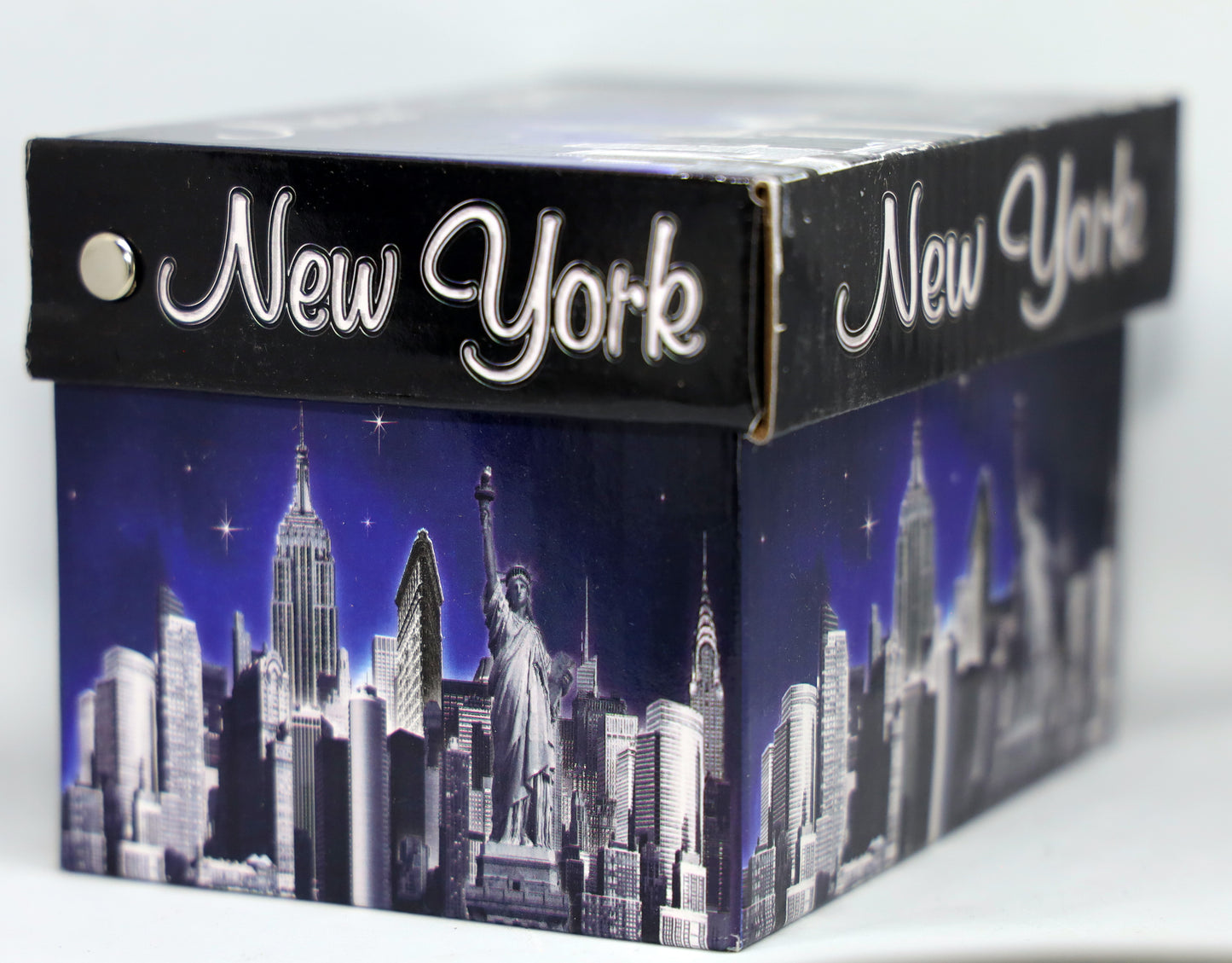 New York Skyline Blue Silver Boxed Coffee Mug 12 oz