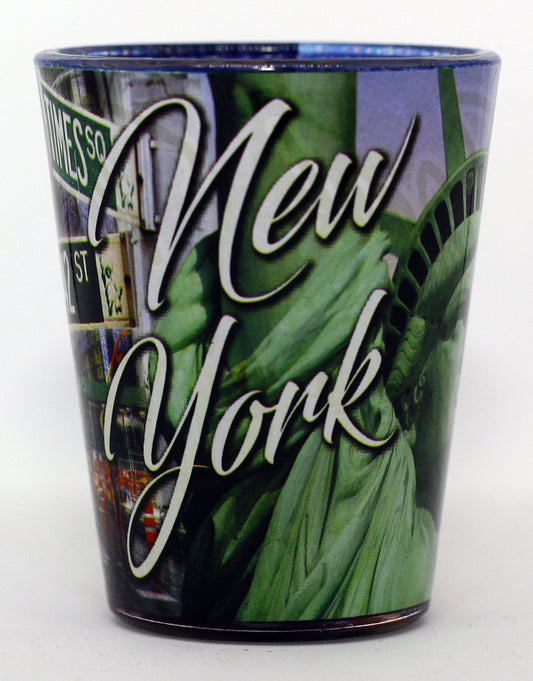 New York Statue of Liberty Color Photo Collage Shot Glass