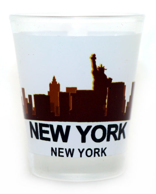 New York City Sunset Skyline Shot Glass