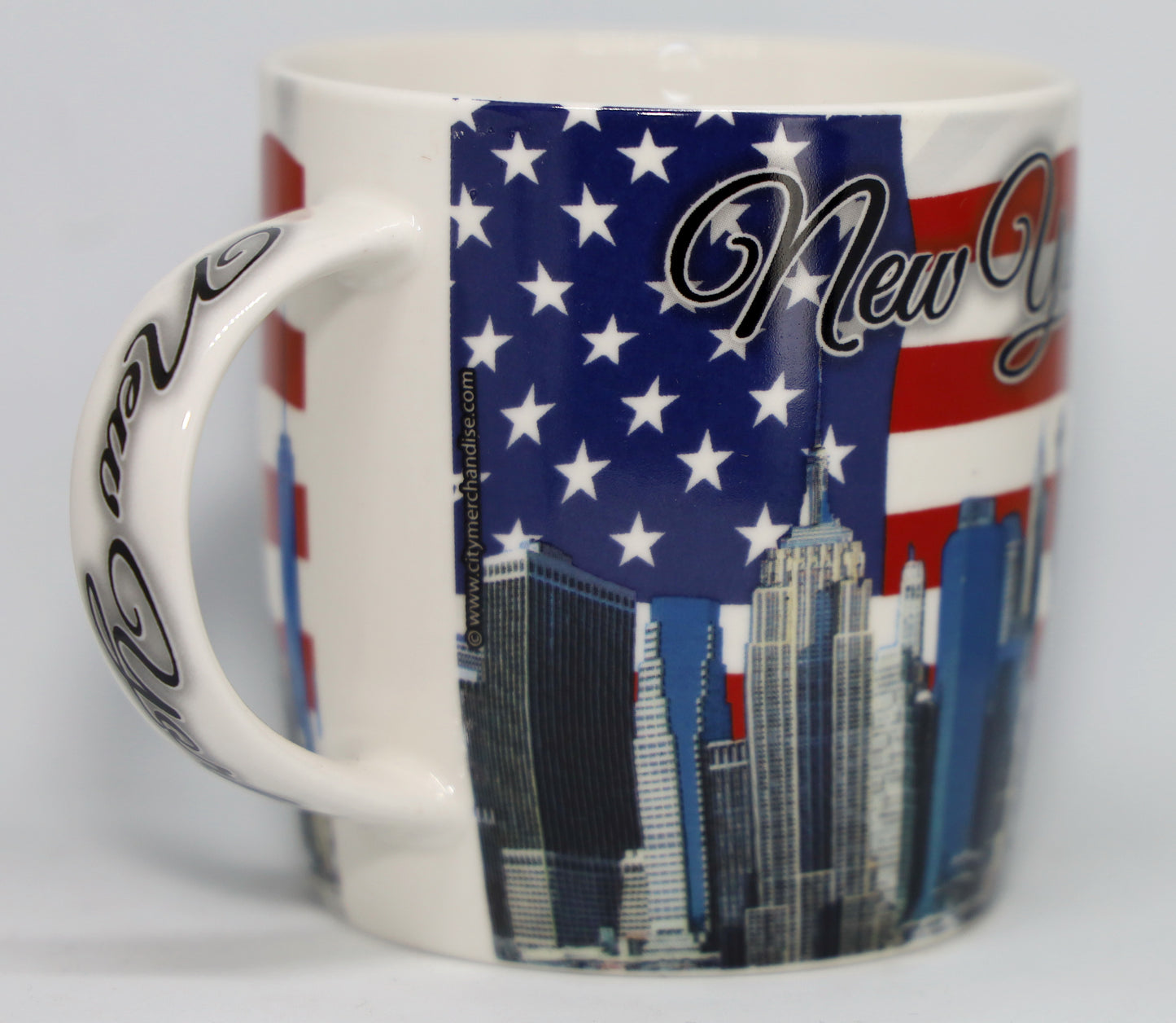 New York USA Flag and Skyline Boxed Coffee Mug 12 oz