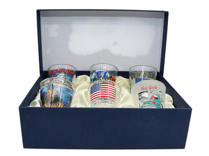 New York United States USA Souvenir Boxed Shot Glass Set (Set of 6)
