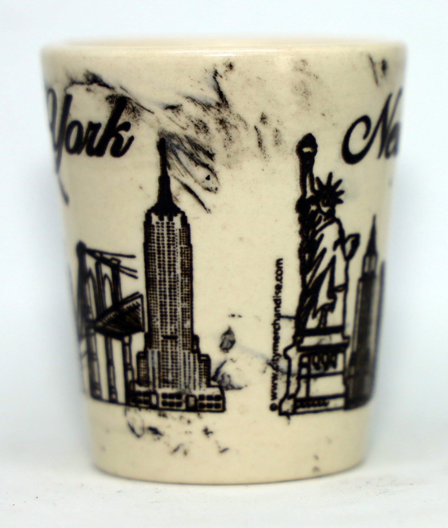 New York White Marble Ceramic Shot Glass