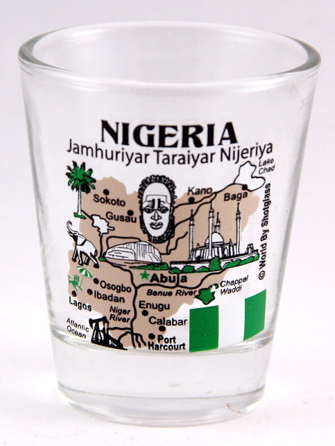 Nigeria Landmarks and Icons Collage Shot Glass