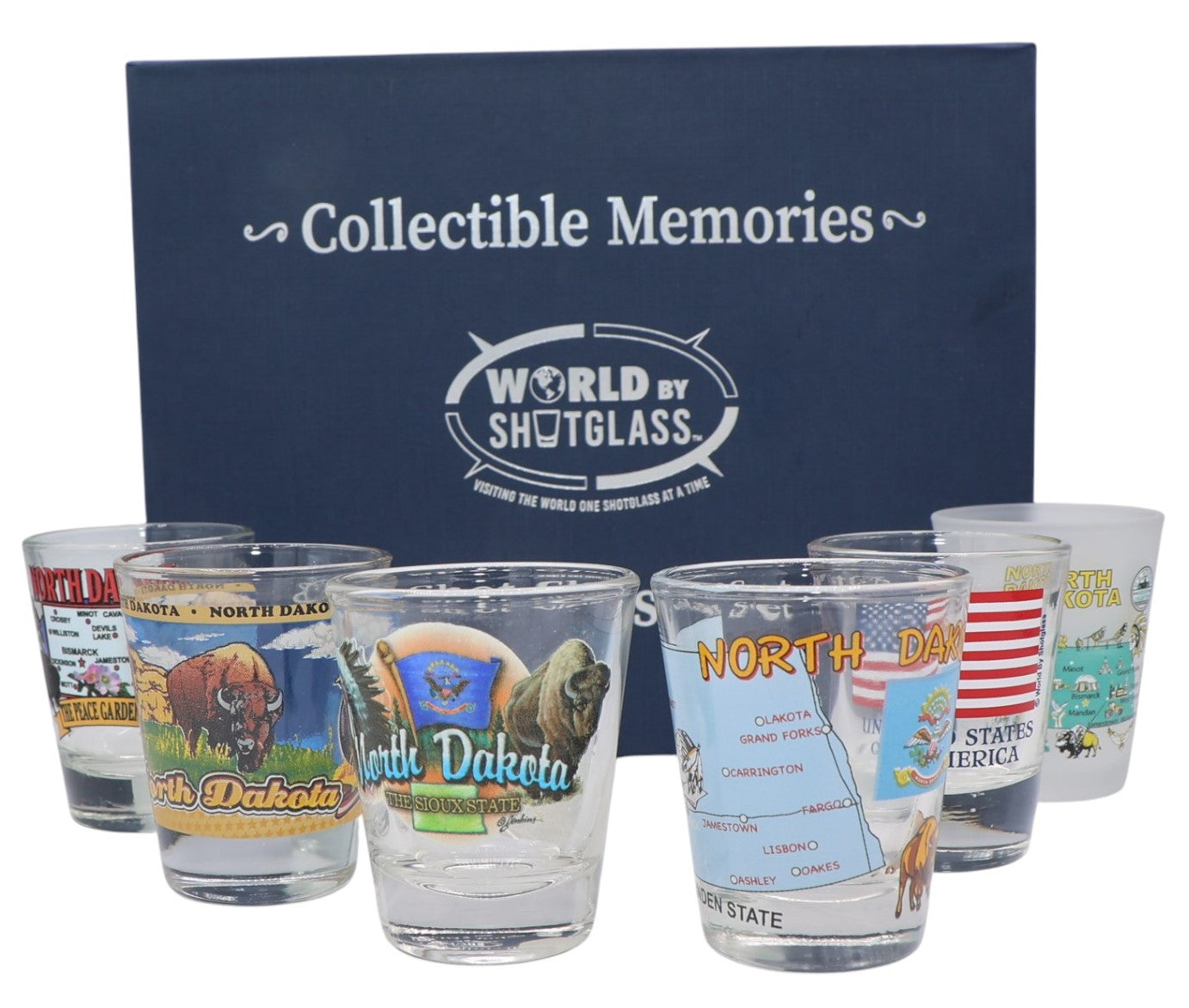 North Dakota United States USA Souvenir Boxed Shot Glass Set (Set of 6)