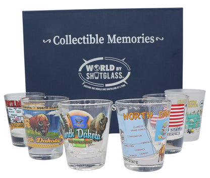 North Dakota United States USA Souvenir Boxed Shot Glass Set (Set of 6)