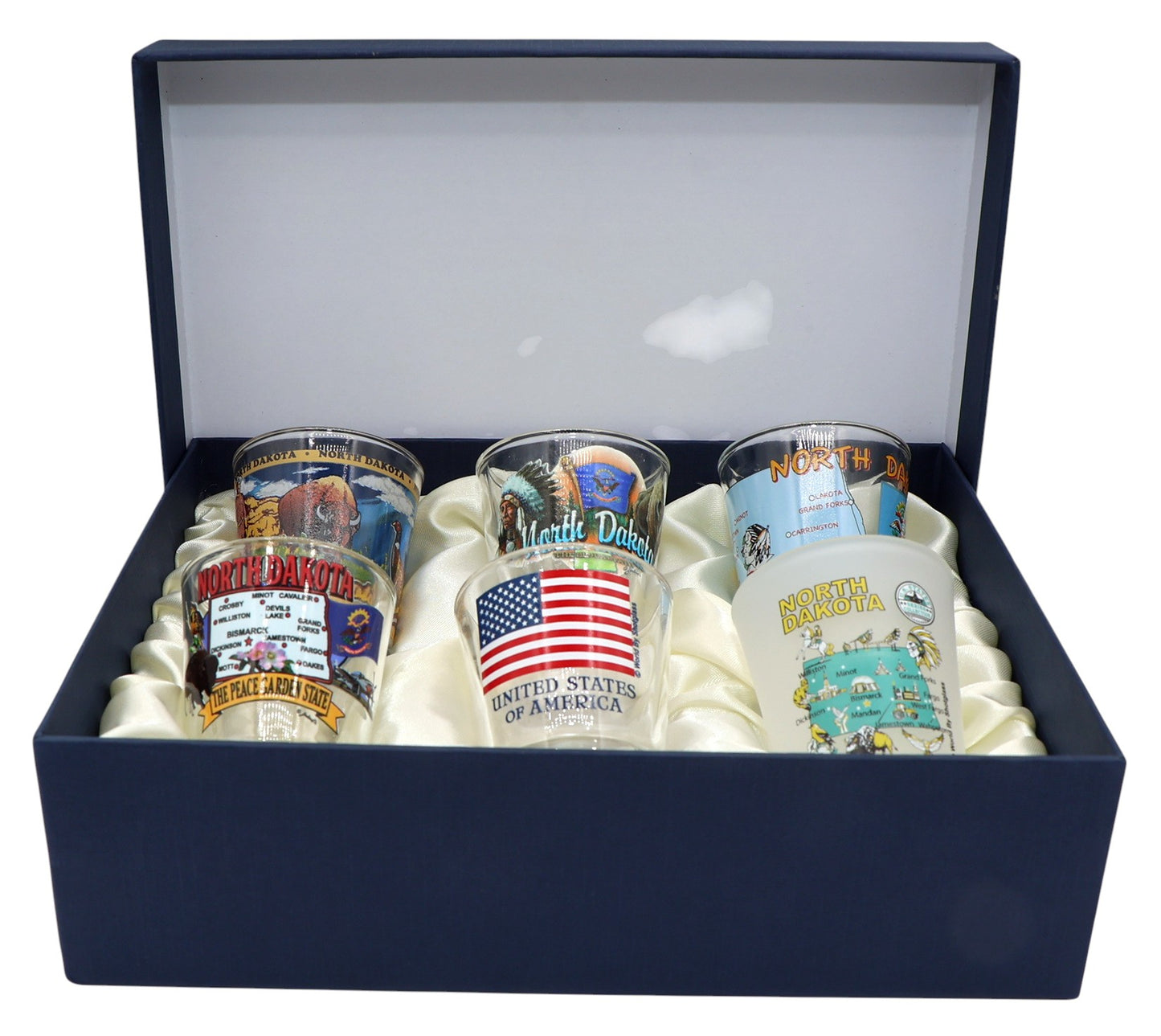 North Dakota United States USA Souvenir Boxed Shot Glass Set (Set of 6)