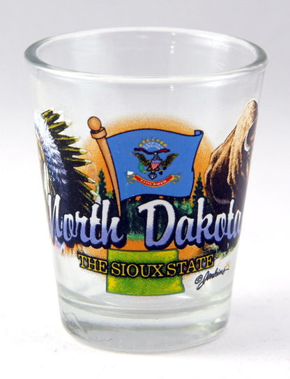 North Dakota Sioux State Elements Shot Glass