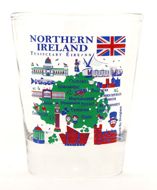 Northern Ireland Landmarks and Icons Collage Shot Glass