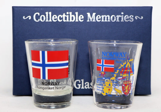 Norway Souvenir Boxed Shot Glass Set (Set of 2)