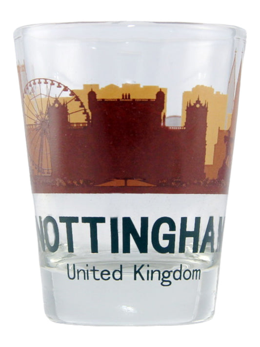 Nottingham United Kingdom Sunset Skyline Shot Glass