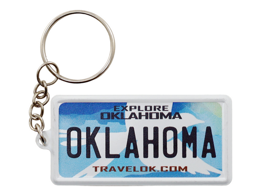 Oklahoma License Plate Aluminum Ultra-Slim Rectangular Souvenir Keychain 2.5" X 1.25"x 0.06"