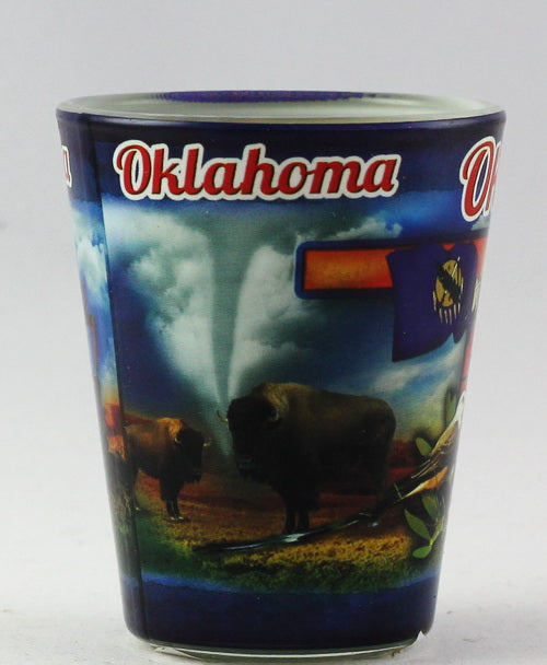 Oklahoma State Collage Shot Glass