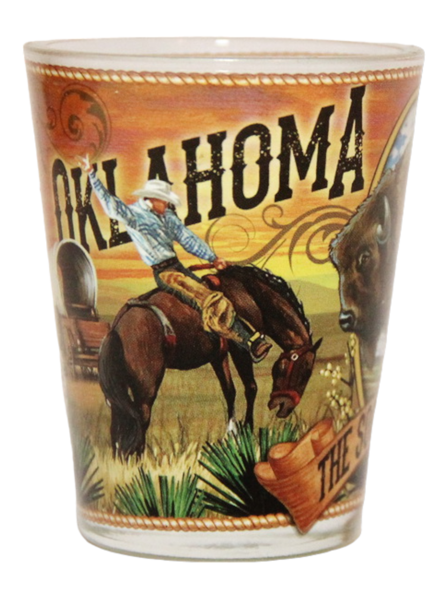 Oklahoma State Mural Shot Glass