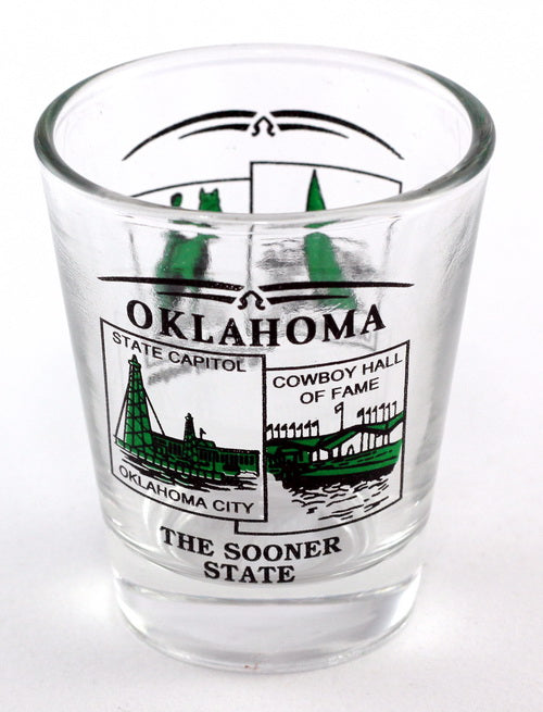 Oklahoma State Scenery Green New Shot Glass