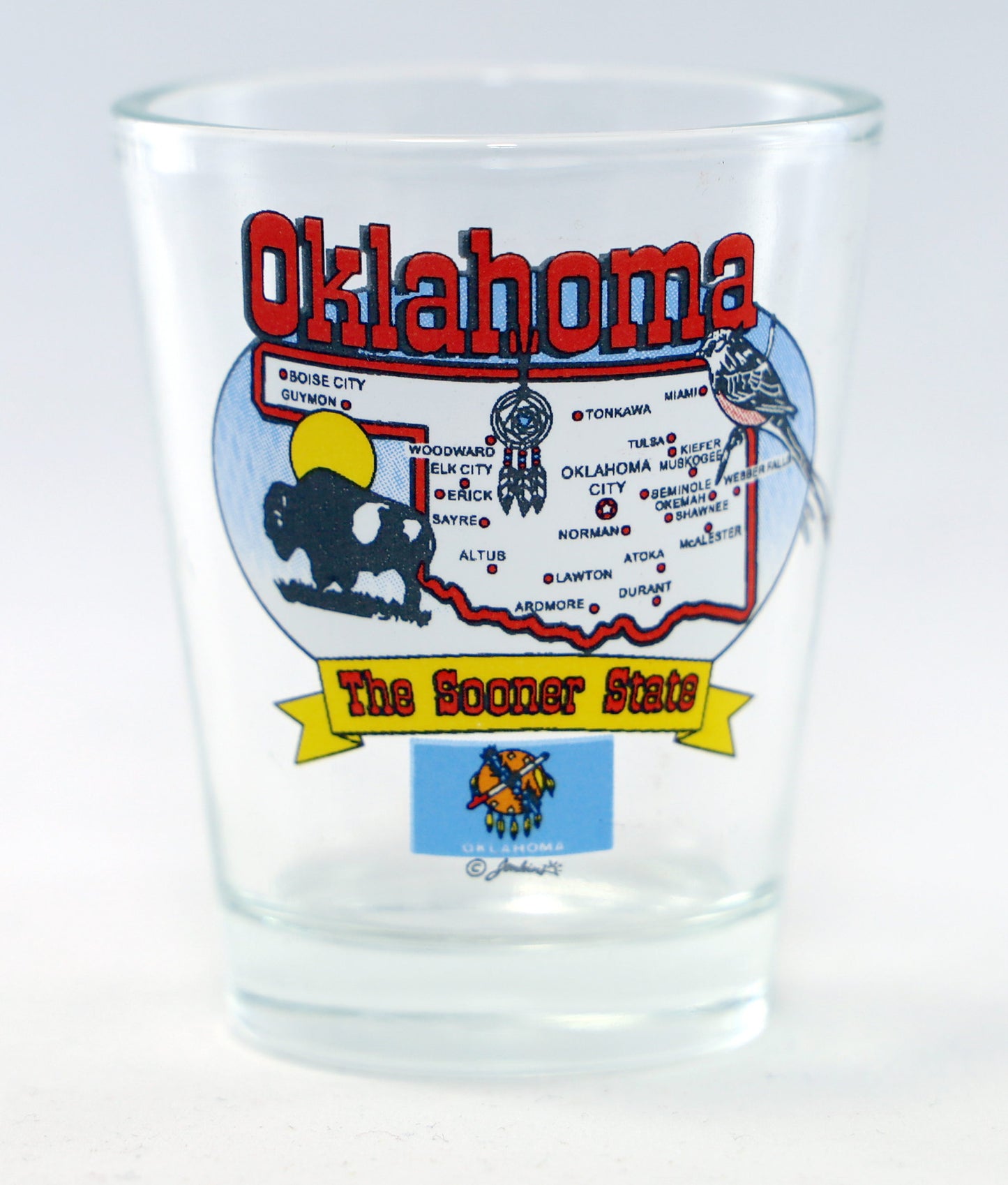 Oklahoma State Elements Map Shot Glass