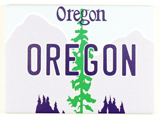 Oregon License Plate Fridge Collector's Souvenir Magnet 2.5" X 3.5"