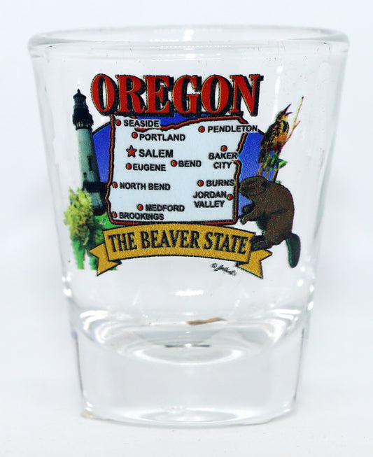 Oregon State Elements Map Shot Glass