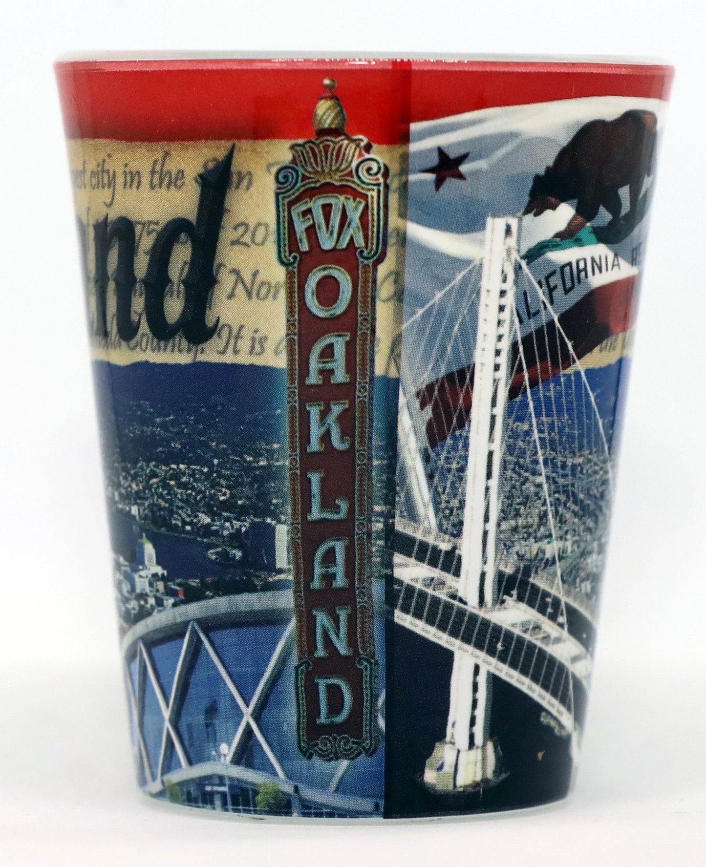 Oakland California Stamp Design Shot Glass