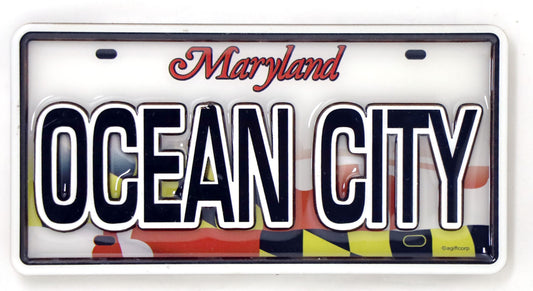 Ocean City Maryland License Plate Dual Layer MDF Magnet
