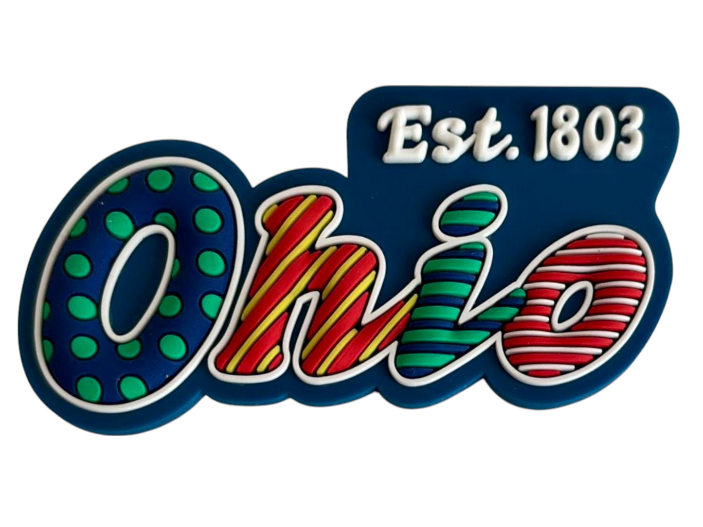 Ohio Festive Multicolor Letters Fridge Designer Magnet 3.25" x 1.25"