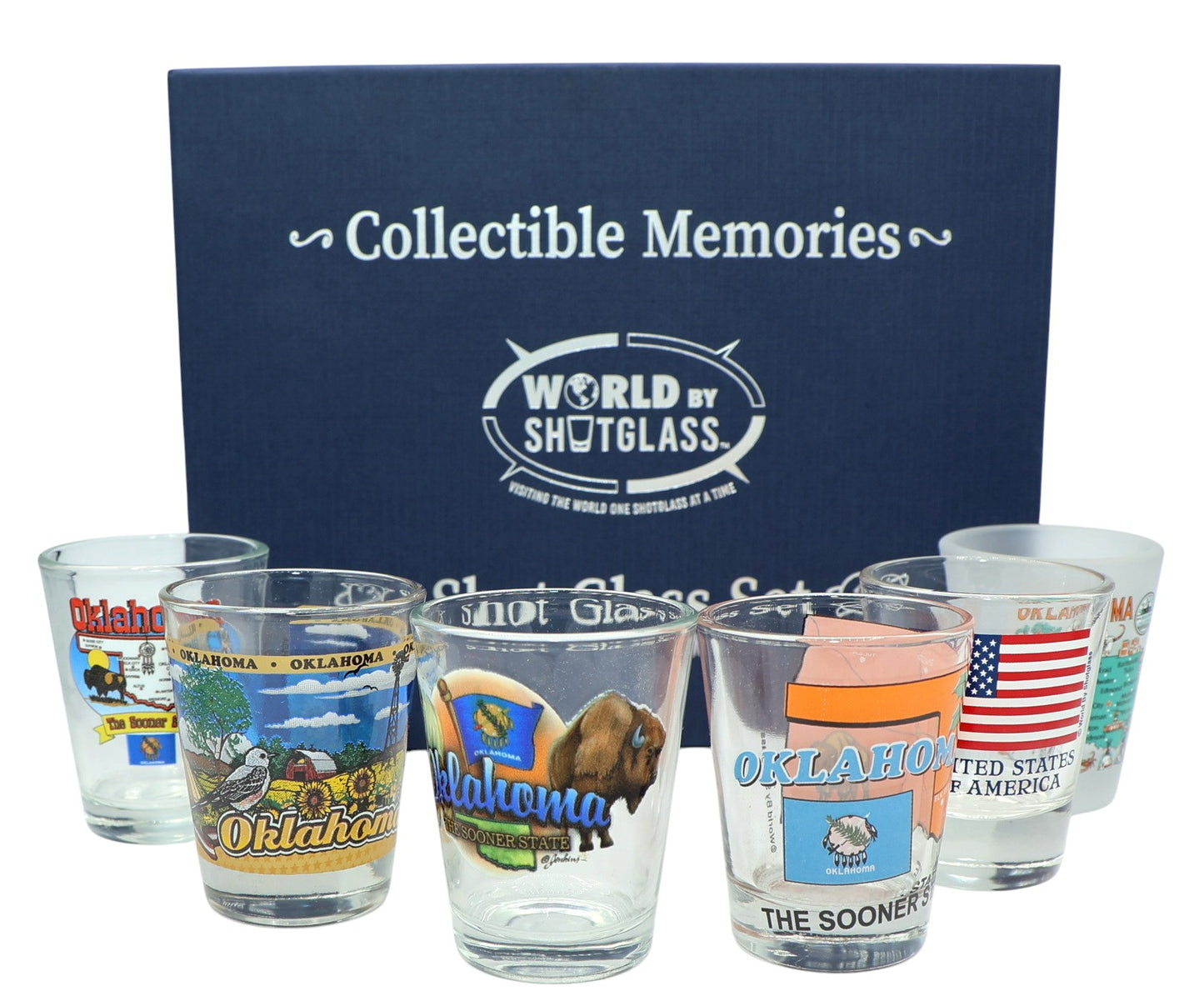 Oklahoma United States USA Souvenir Boxed Shot Glass Set (Set of 6)