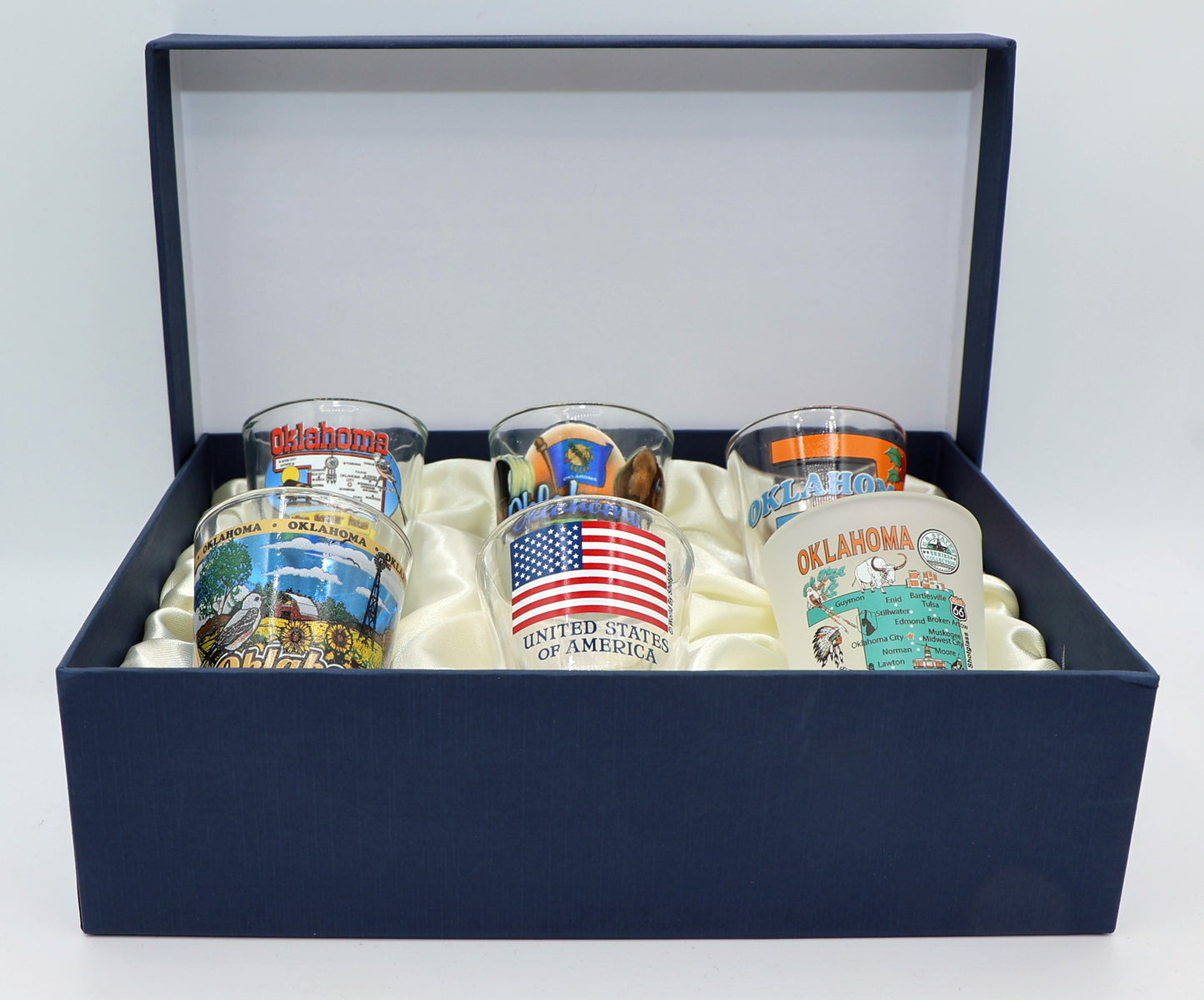 Oklahoma United States USA Souvenir Boxed Shot Glass Set (Set of 6)