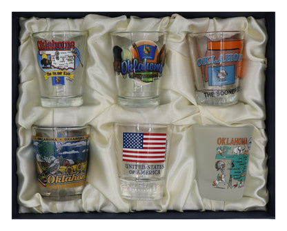 Oklahoma United States USA Souvenir Boxed Shot Glass Set (Set of 6)