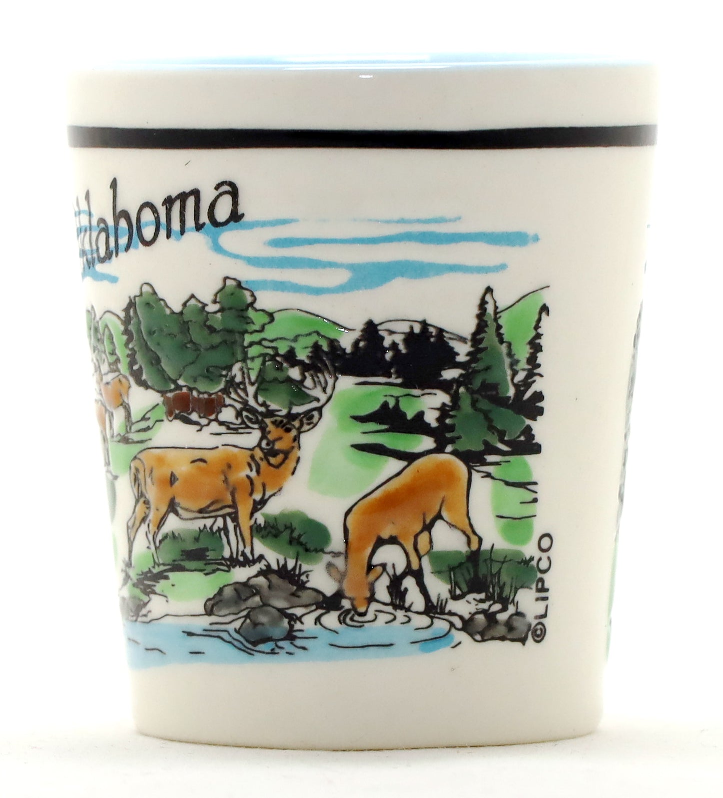 Oklahoma Prairie Forest Scene Ceramic Shot Glass