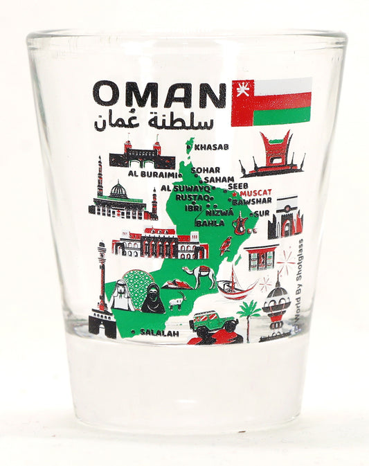 Oman Landmarks and Icons Collage Shot Glass