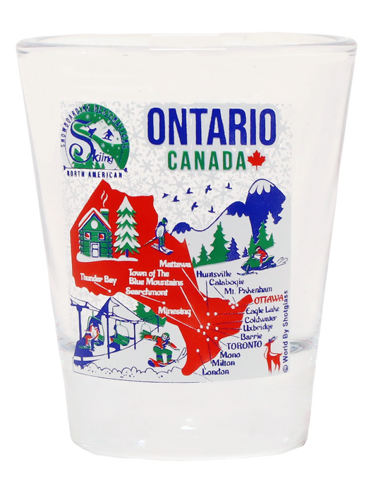 Ontario Canada North American Skiing and Snowboarding Destinations Shot Glass