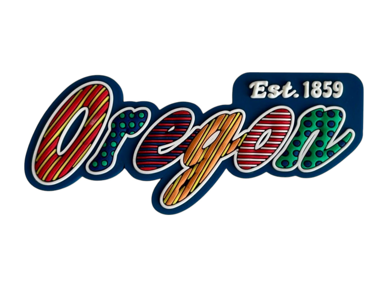 Oregon Festive Multicolor Letters Fridge Designer Magnet 3.25" x 1.25"