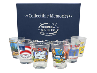 Oregon United States USA Souvenir Boxed Shot Glass Set (Set of 6)